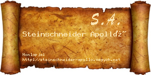Steinschneider Apolló névjegykártya